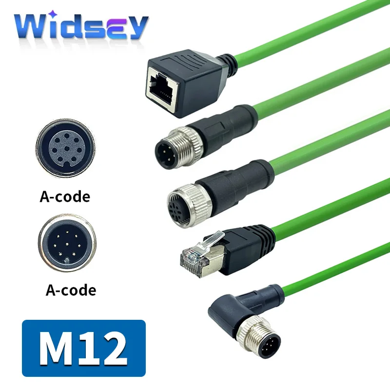 Гигабитный Ethernet-кабель промышленного класса M12 к RJ45 8-контактный A-типа