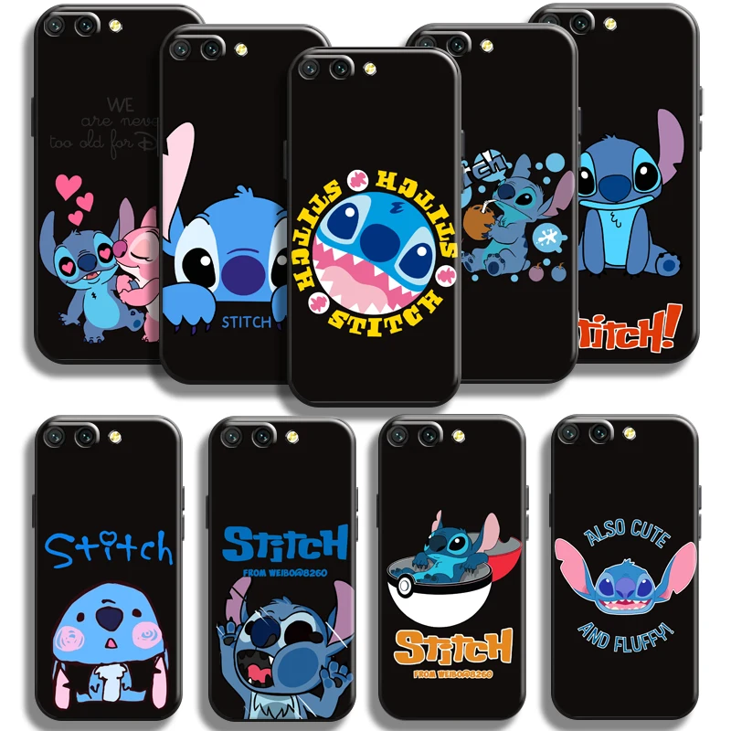 

Cute Cartoon Lilo Stitch For Huawei Honor 10X 9X Lite Pro Honor 10 10i 9 9A Phone Case Back Liquid Silicon Coque Silicone Cover