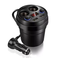 dual usb car splitter 3 1a power socket cigarette lighter splitter charger cup holder with voltage led display car accessories