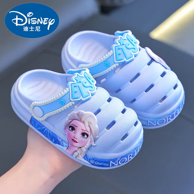 Летние тапочки Disney Frozen для девочек плюшевая обувь нескользящая мягкая подошва