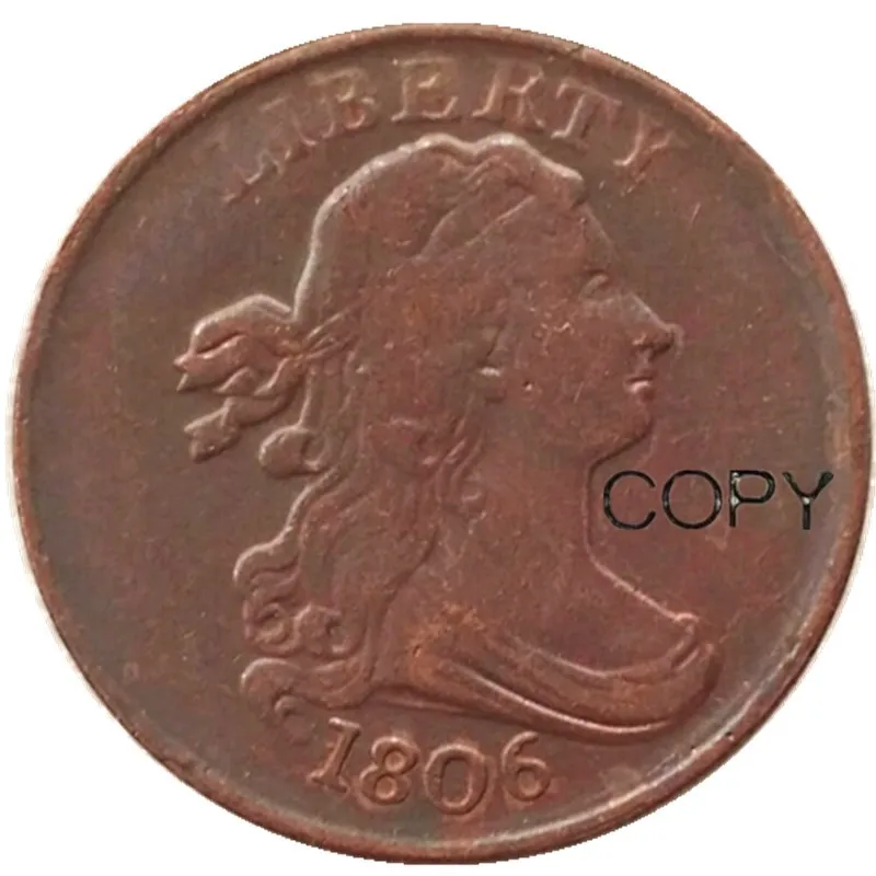 США 1806 драпированный бюст пол-цента медные копии монет
