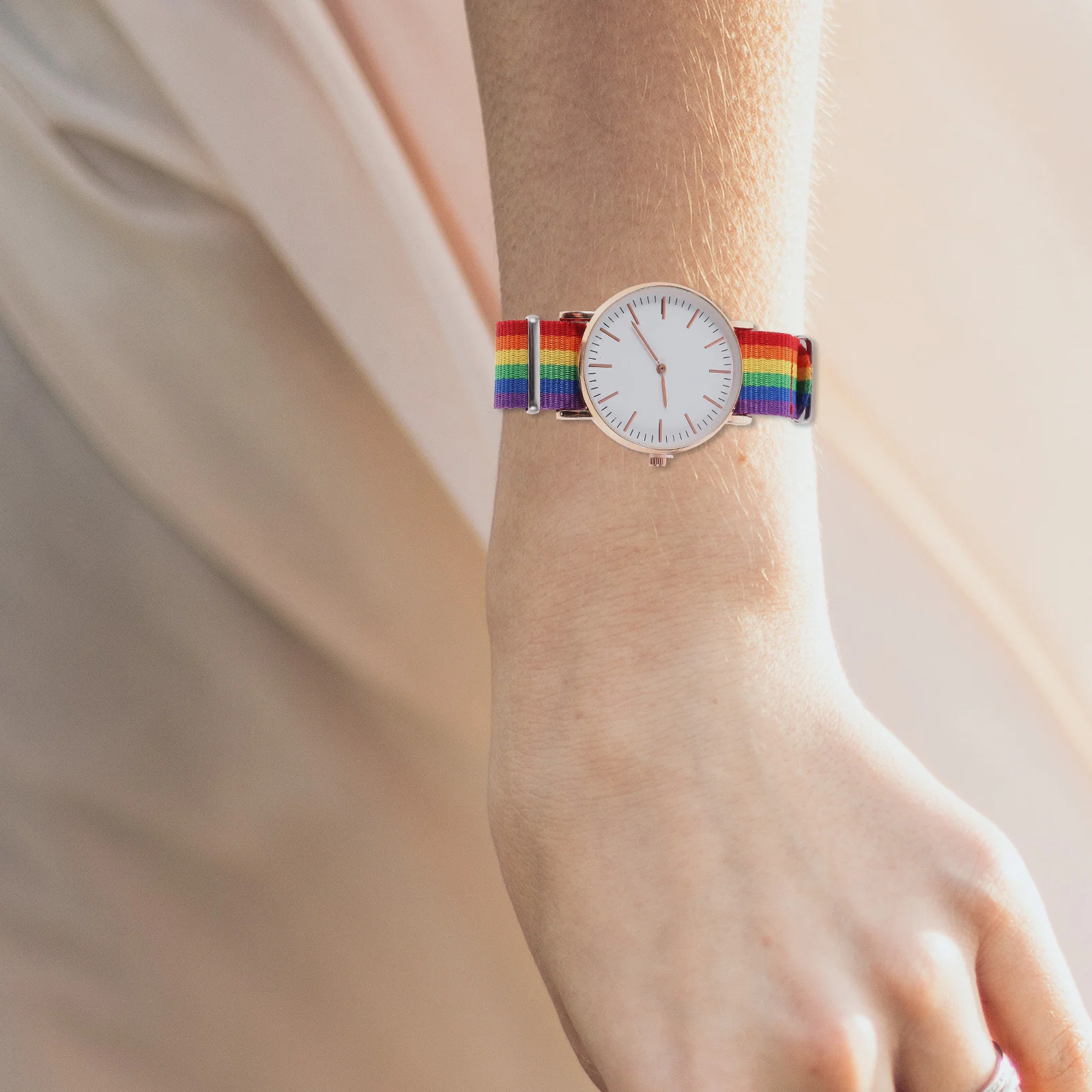 Наручные часы Минималистичные с украшением для геев Мужская мода Радужный