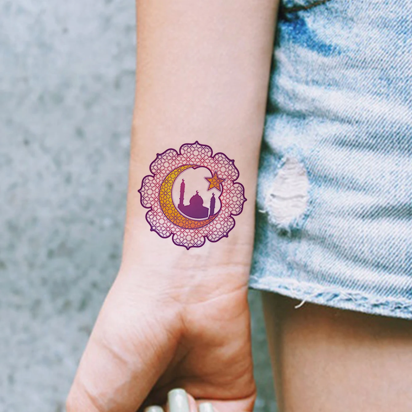 Водостойкие Временные Татуировки-наклейки 10 Шт. Яркая Луна Звезда Овца