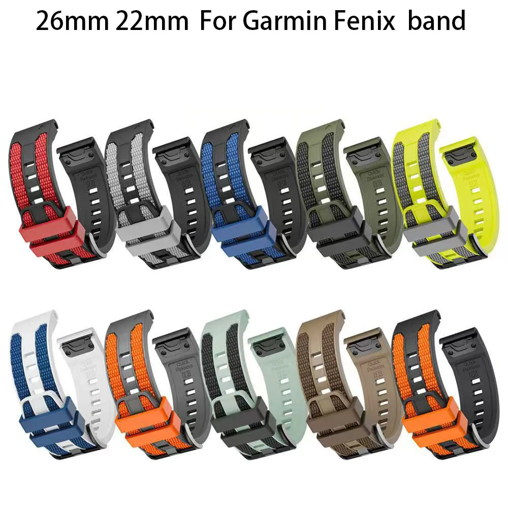 Фото Силиконовый ремешок для часов 22 мм, 26 мм для Garmin Fenix 8 51 мм, 47 мм, 7X, 7, 6, 6X, ремешок на запястье для Enduro3/Fenix E, браслет QuickFit №1