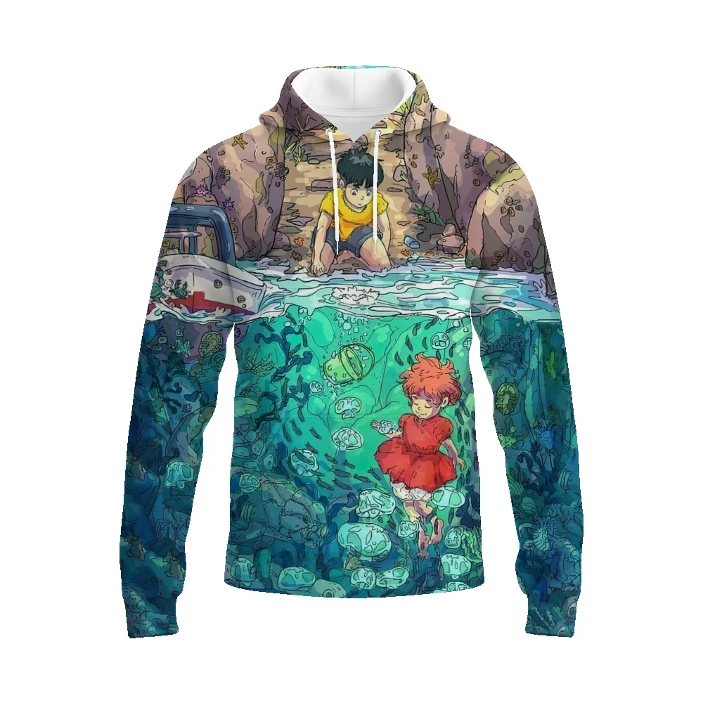 

Специальная Осенняя Новинка, свитер с капюшоном Ponyo, мужской трендовый пуловер, толстовка, верхняя рубашка, свободная Спортивная повседневн...