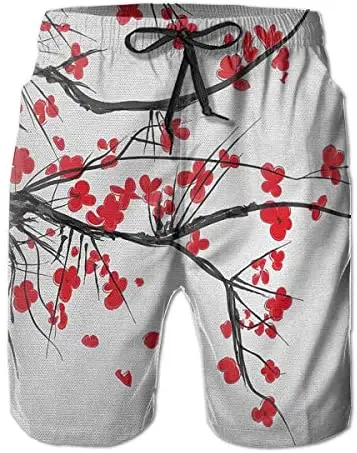 

Men Beach Board Shorts Swim Trunks Bathing Suit - Saxophone in Fire and Water