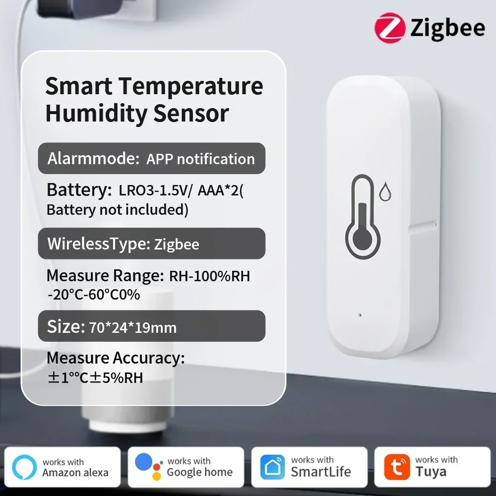 

Датчик температуры и влажности Zigbee 3.0/Wi-Fi