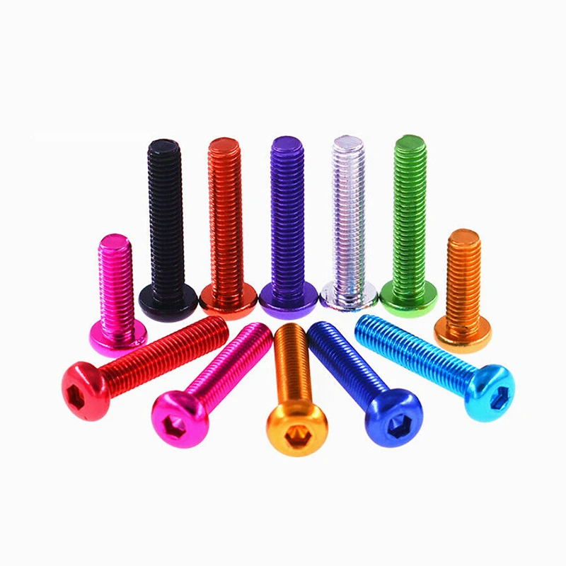 

1/2/5pcs M6*L=8-40mm Aluminum Alloy Button Hex Socket Cap Screw Allen Bolts Pan / Round Head Machine Screws