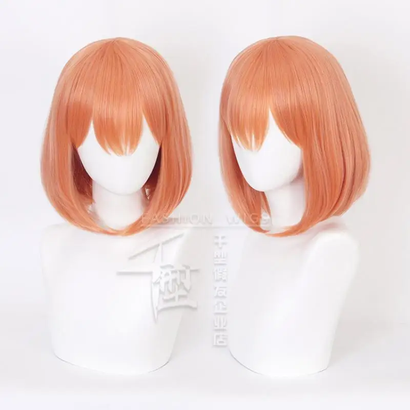 

Anime The Quintessential Quintuplets Nakano Yotsuba Cosplay Wig Orange Red Short Hair Heat Resistant Synthetic Halloween Party