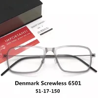denmark brand prescription glasses frame men titanium eyewear women screwless eyeglasses anti blue gafas with original box 6501