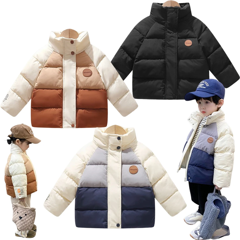 

2022 Autumn And Winter Children's Cotton-padded Clothes New Fashion Clothinng Unisex Baby Hooded Parka Boys Clothes Down Jacket