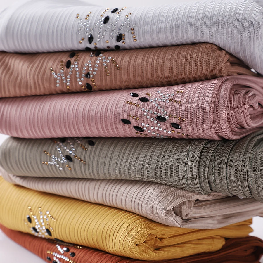 

New Knitted Jersey Hijabs Soft Breathable Stretch Scarf Shiny Sequins Muslim Shawls Wraps Islamic Headscarf Foulard