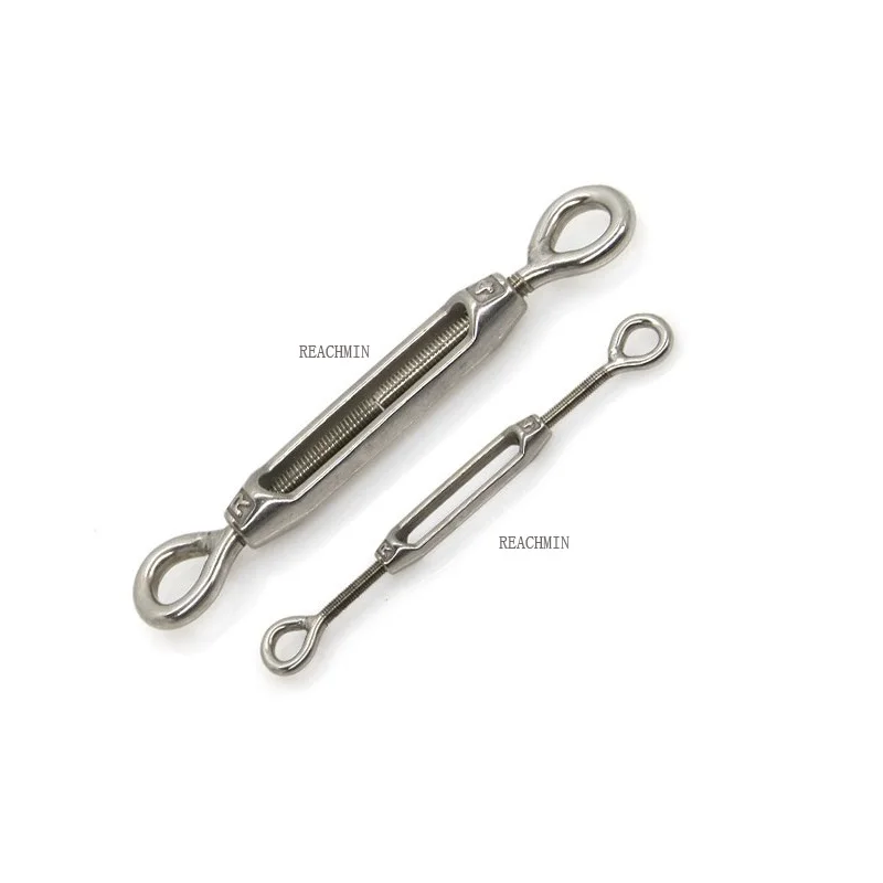 

304 Stainless Steel European Style M4/5/6/8/10/12/16/20 Eye to Eye Turnbuckles Adjustable Wire Rope Tensioners OO TYPE
