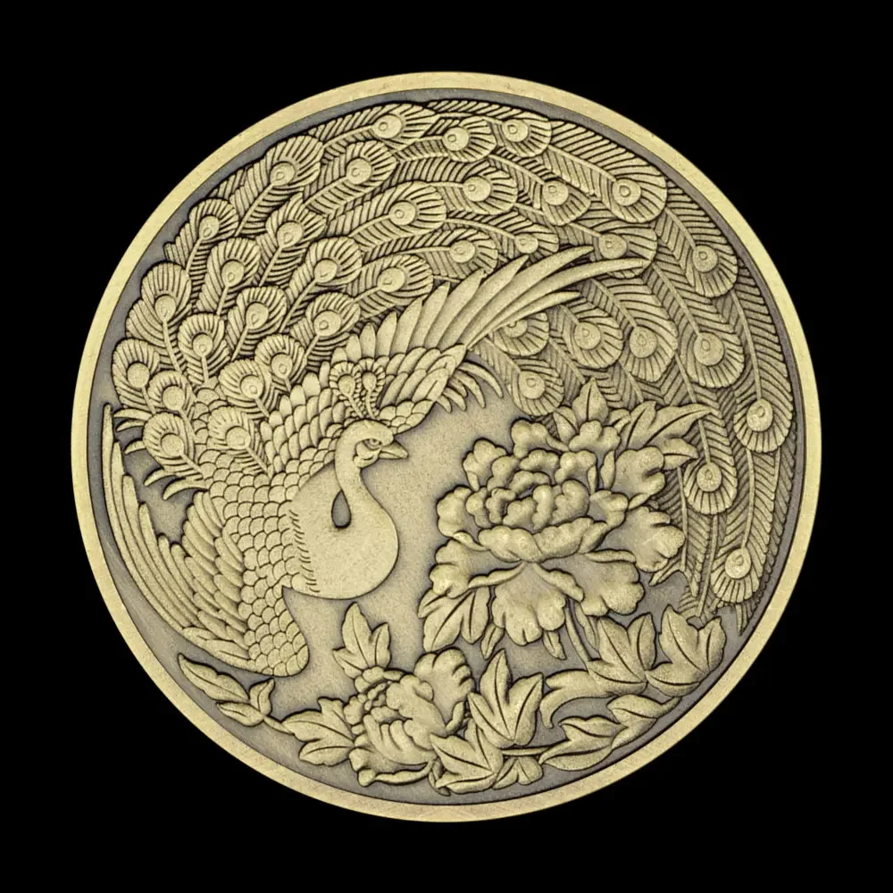Медные сувениры с павлином монета коллекционный подарок коллекция монет Птица