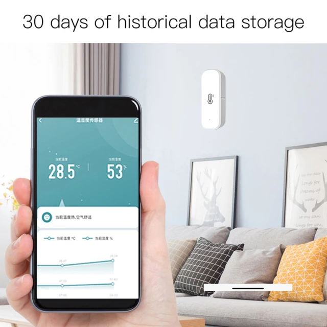 Tuya ZigBee Smart Temperature And Humidity Sensor Battery Powered ZigBee Smart Home Security Work With Alexa Google Home 3