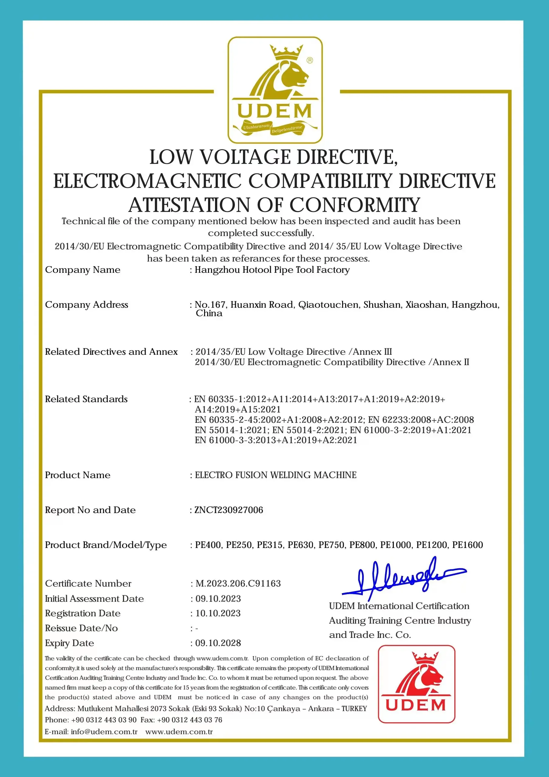 Электрофузионный сварочный аппарат PE 400 мм для термоффузии фитингов труб