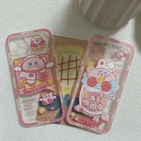 bandai cute cartoon kirby couple clear silicon mobile phone case for iphone 7 8plus xr xs max 11 12 13 pro max cover