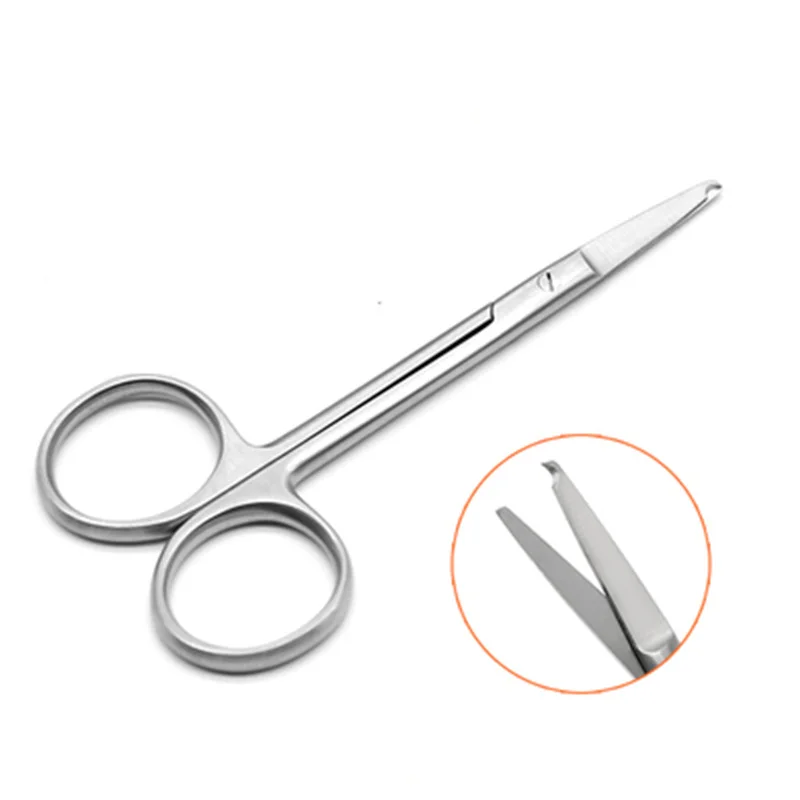 10cm Stainless Steel Crescent Scissors Ophthalmology Fine Beauty Scissors Unstitching Scissors