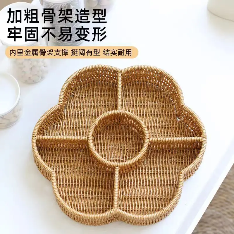 Raster Rotan Doos Met Dekselová Nefn Handyweven Opbergmand Ретро настольный органайзер для снуep Noten Snacks
