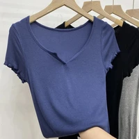 large size ice silk thin t shirt women short sleeved thin 2021 summer new style top p3 744