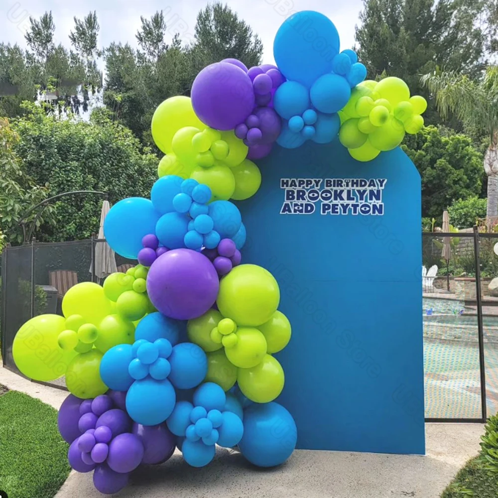181 шт. украшения на день рождения монстра арка из воздушных шаров синий зеленый