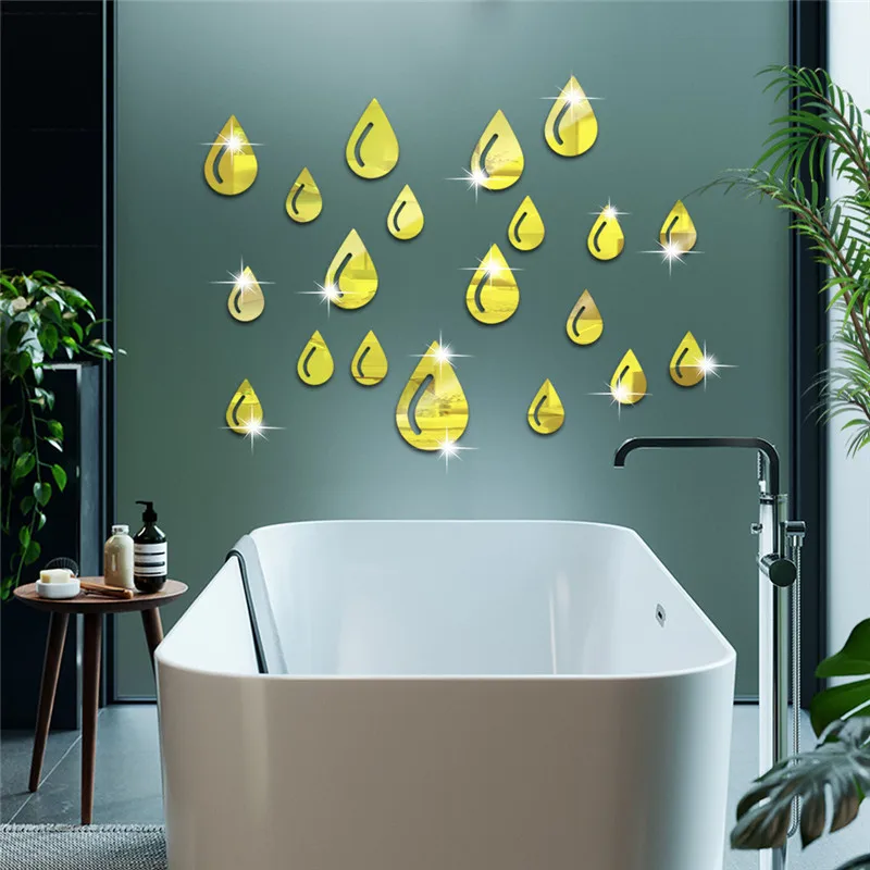 3D акриловая зеркальная Настенная Наклейка с полумесяцем цветком и луной