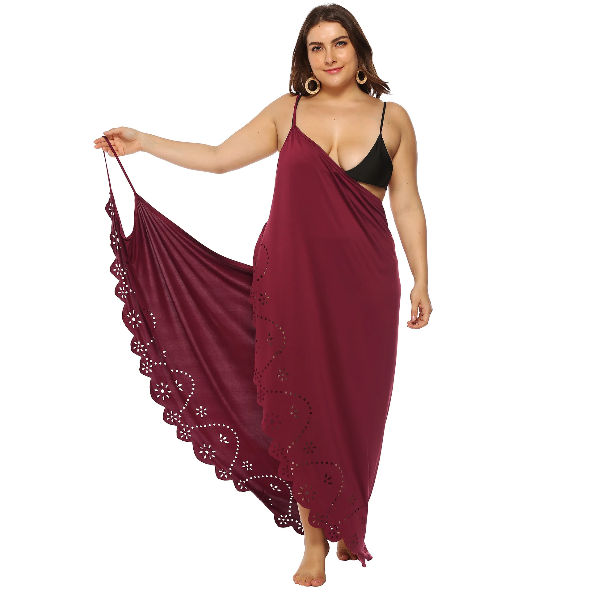 Sheer Sleeveless XL-4XL Plus Size Sexy Slip Dresses Woman Split Backless Summer Beach Dress for Women Travel Vacation Clothes