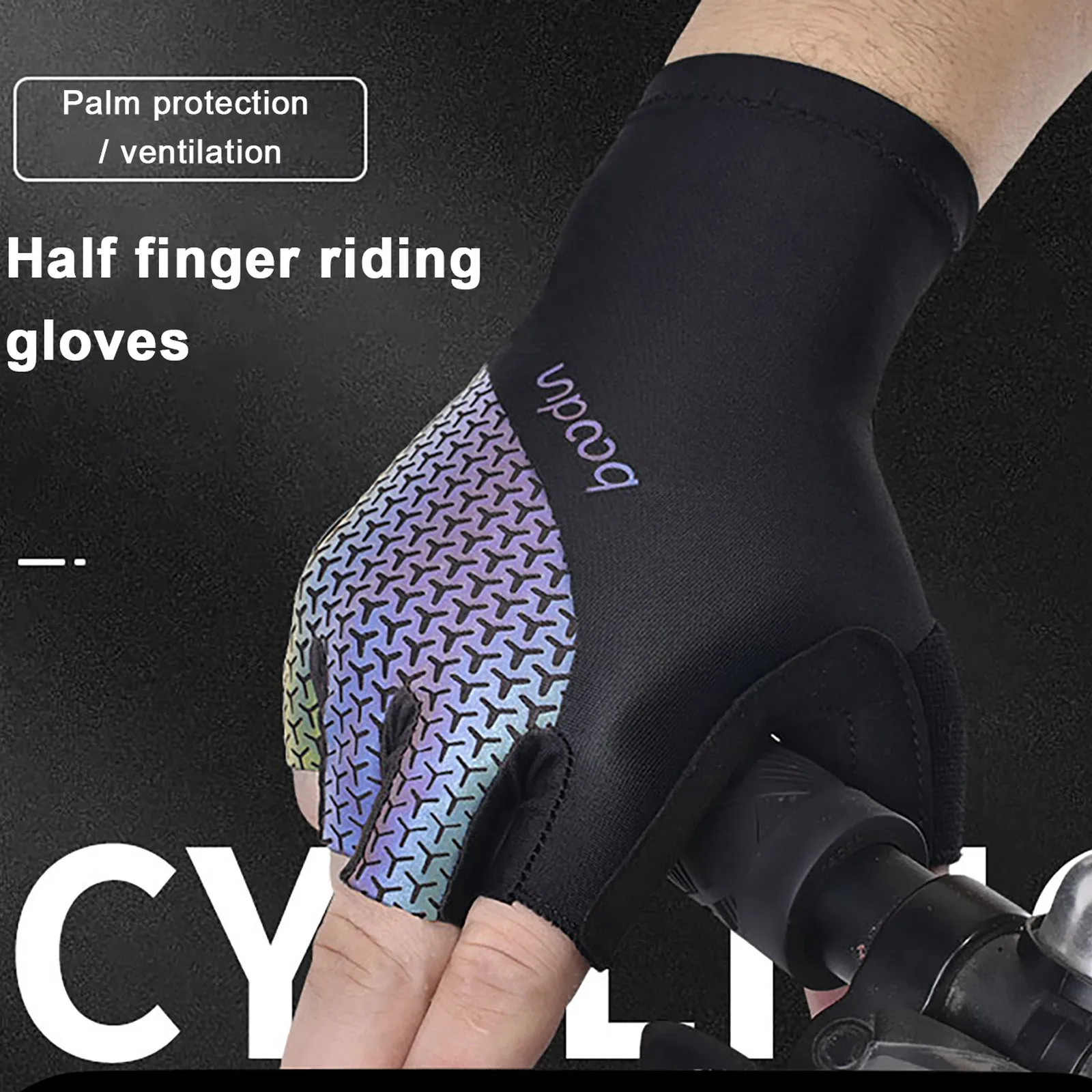 

Half Gloves Cycling Breathable For Men/Women Finger Gloves Non-slip Reflective Sports Sport Personal 911 Belt