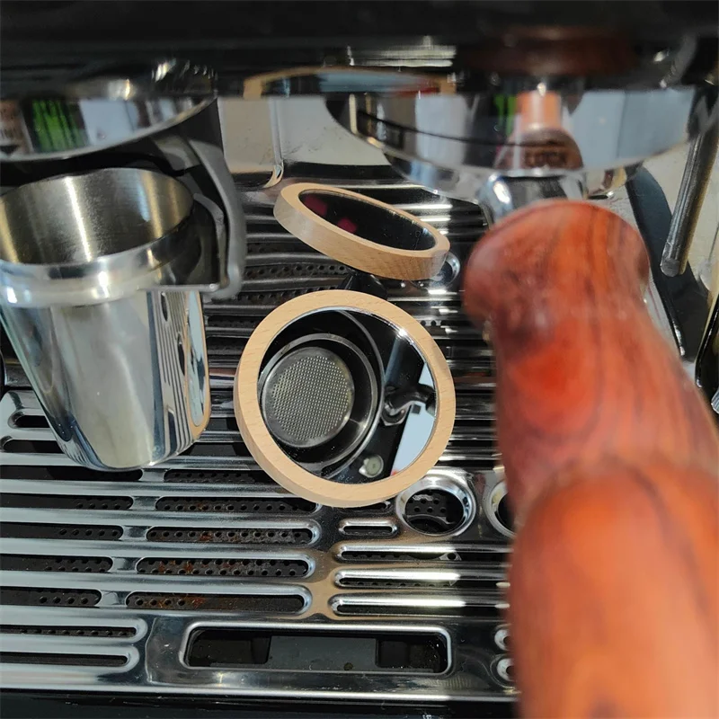 

Espresso Lens Flow Rate Observation Wooden Base Magnetic Coffee Tampering Reflective Mirror for Cafe Machine Tool Wooden Base