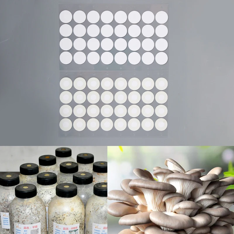 

32Pcs/sheet Synthetic Sterile Mesh Filter Paper Stickers 20mm Wide Mout Hydrophobic Breathable Membrane for Mushroom Cultivation