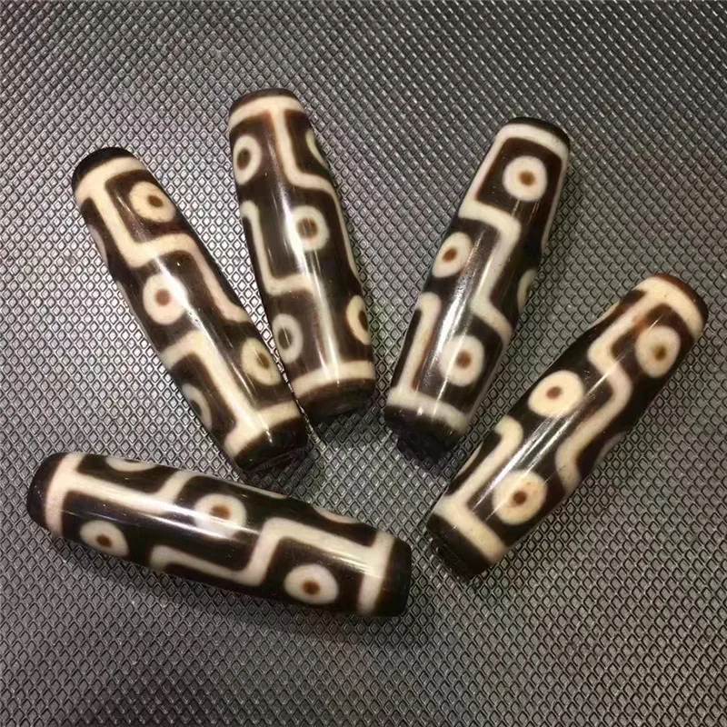 YB06 древний метод девять глаза бусины дзи 12*38 мм натуральный агат фэн-шуй амулет