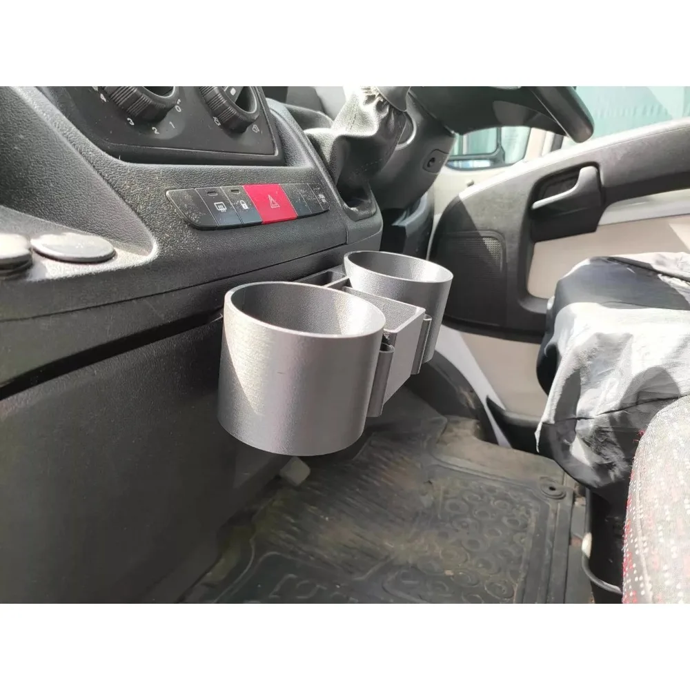 Фото Двойной держатель для чашки центральной консоли для Fiat Ducato Peugeot Boxer Citroen Relay Van Center 2007+ 3D-печать для хранения мобильных телефонов №4