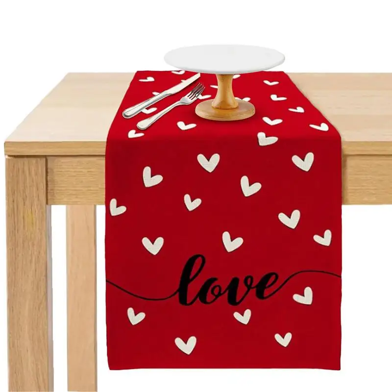 

Декоративная скатерть для стола на День святого Валентина, Рождественская скатерть с узором в виде красного сердца, Рождественская скатерт...