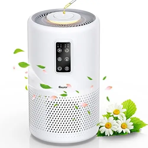 

Purifiers for Home Large Room with Night Light up to 1076ft², H13 True HEPA Air Cleaner with Fragrance Sponge, Sleep Mode, Tim