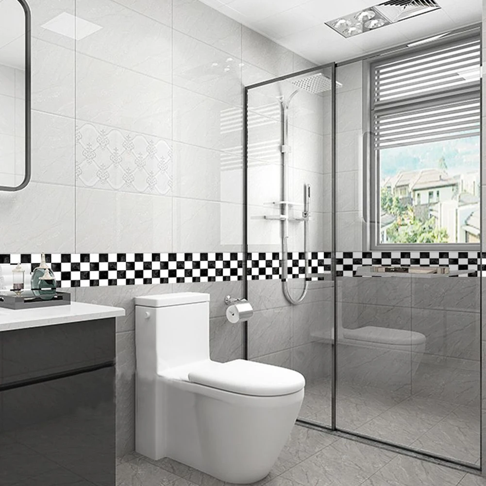 

10Pcs/Set Waterproof Tile Sticker Strong Stickness PVC 3D DIY Self-adhesive Wall Decal For Bathroom Home Decoration Living Room