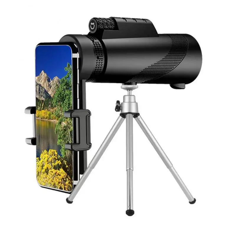 Telescopio Monocular profesional de 80x100 HD, impermeable, con Zoom de bolsillo, visión nocturna para caza, turismo, acampada, con Clip para teléfono