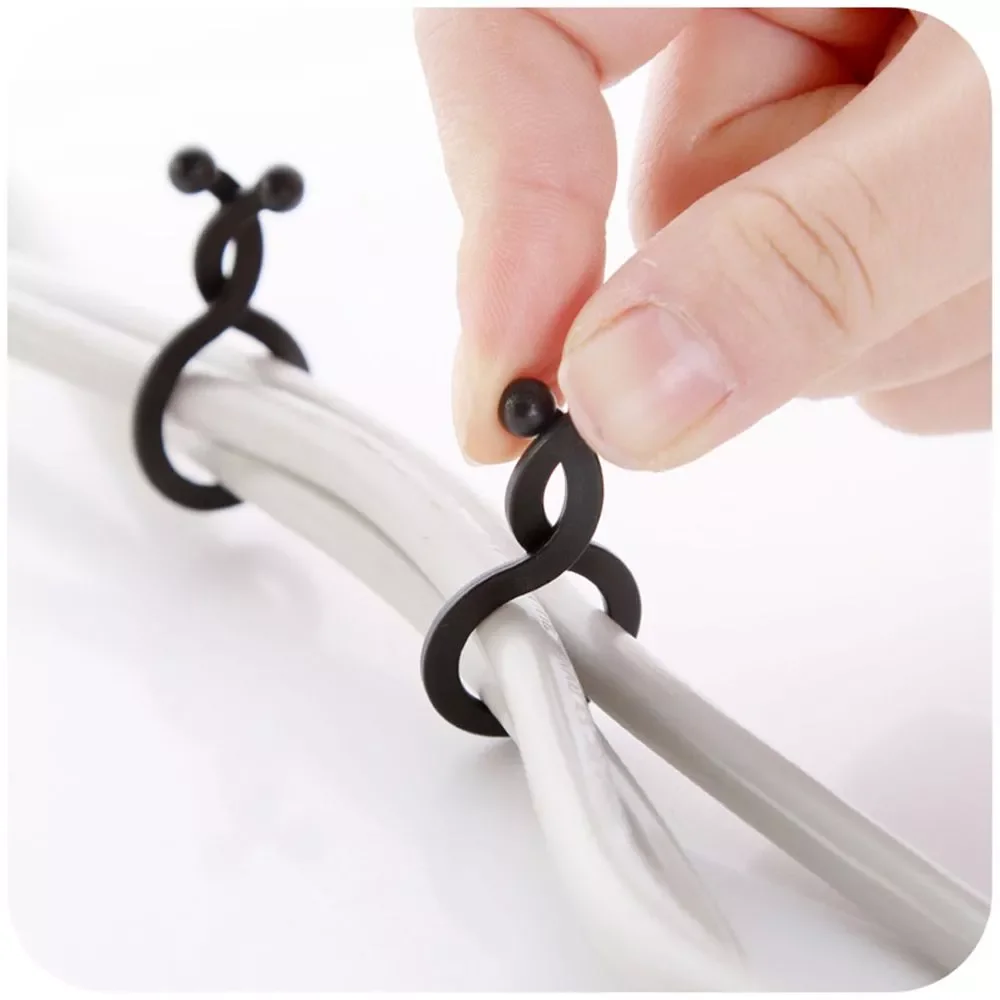 

20/30 Pcs Durable Wire Clip Fastener Holder Thread Earphone Cord Wrap Line Winder Twist Tie Cable Organizer Wire Clip