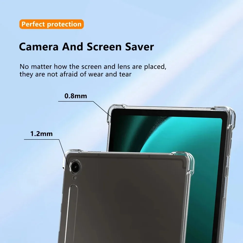Силиконовый чехол для Samsung Galaxy Tab S9 FE 10 9 2023 SM-X510 SM-X516B X510 X516B прозрачная подушка