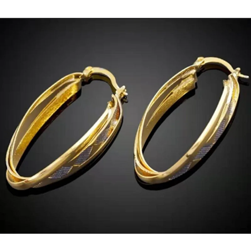 Milangirl  /  Trendy Big Hoop Earrings For Women Ladies Round Earrings Fashion Jewelry Whole Sale