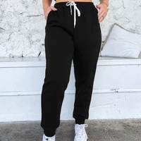 women sweatpants comfy ankle tied elastic waist sweat absorption female sport trousers for gym