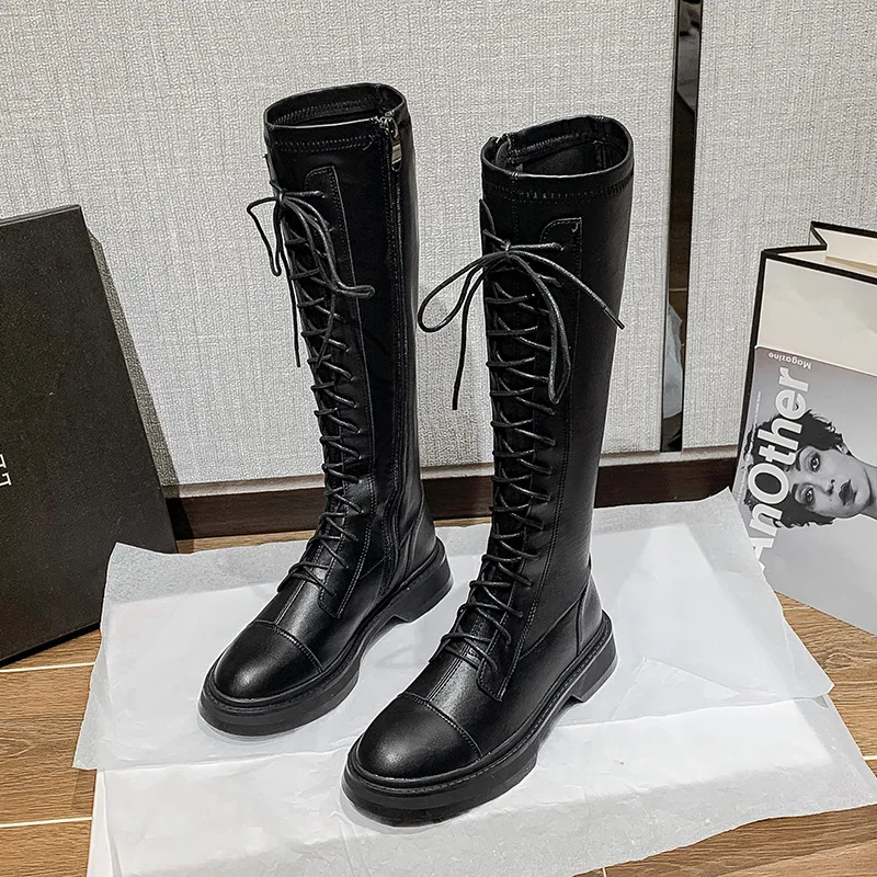Women's Boots 2021 New All-match short Boots High Elasticity Boots Thick-soled Knight Boots But Knee Strap Boots Women