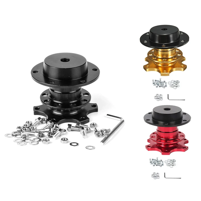 

Universal Steering Wheel Quick Release Hub Adapter Snap Off Boss Kit - 6 Hole Racing Adapter Car Accessories