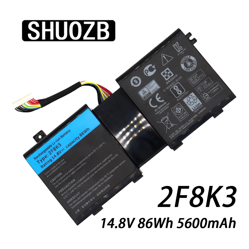

14.8V 86WH 2F8K3 Laptop Battery for DELL Alienware 17 17X 18 18X M18X M17X ALW18D-1788 KJ2PX G33TT 0KJ2PX KJ2PX 0NU209 Tablet