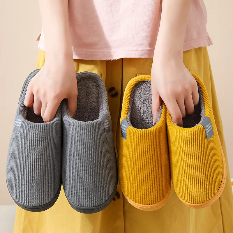 Fluffy slippers Warm winter woman slipper Home Non-Slip Grip Female comfy Soft Contton Plush Cozy Skid Contton Fluffy House gift
