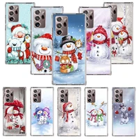 winter cute snowmen case coque for samsung galaxy note 20 ultra 8 9 note 10 plus m02s m30s m31s m51 m11 m12 m21 back cover funda
