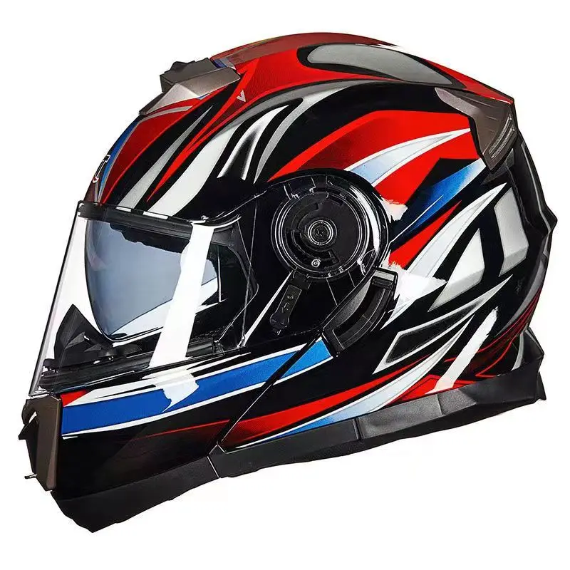 GXT Personality Motocross Flip Up Helmet Cool Locomotive Dual-Lens Racing Riding Capacete De Moto Open Full Face Cascos DOT enlarge