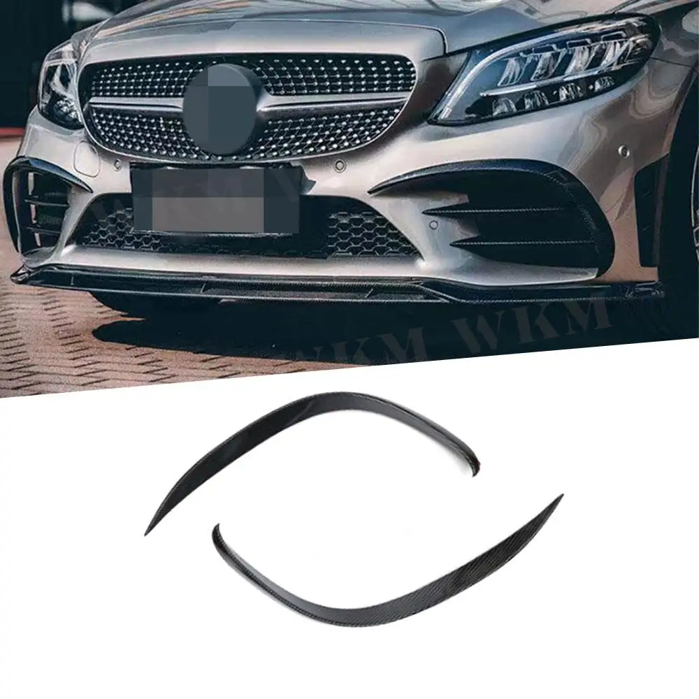 

Carbon Fiber Front Bumper Air Vent Outlet Trim Splitter Covers for Benz C Class W205 C205 Sport 2019-2022 ABS Front Bumper Fins