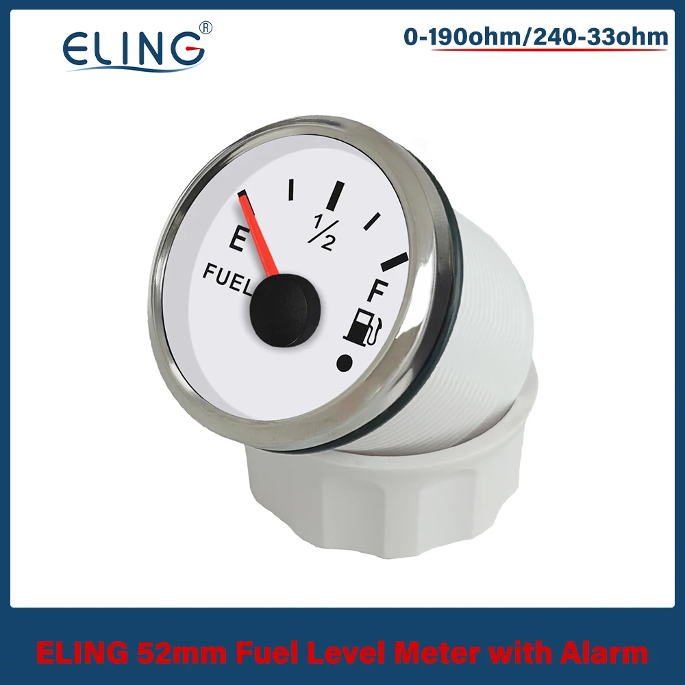 Индикатор уровня топлива 52 мм 0-190 Ом 240-33 с красной подсветкой и сигнализацией