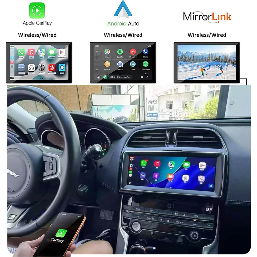 Фото 10.25-дюймовый мультимедийный проигрыватель Android 13 с GPS-радио для Jaguar XE/XEL/F-PACE X760 X761, беспроводной Carplay и Auto, оригинальное меню OEM №3