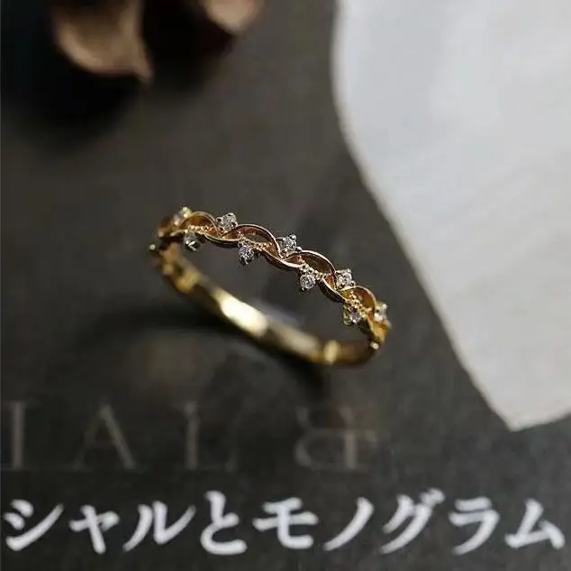 

[Flower branch] Japanese light luxury super beautiful garland exquisite s925 sterling silver inlaid ring full of fairy spirit~